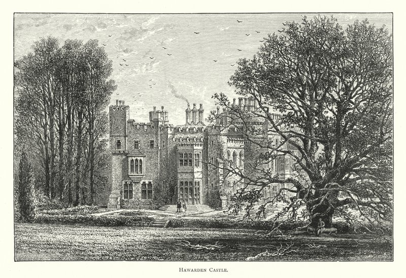 Hawarden Castle (gravyr) av English School