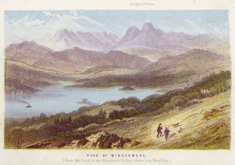 Head of Windermere (färg litho) av English School