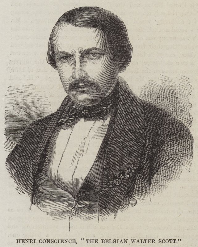 Henri Conscience, "The Belgian Walter Scott" (gravyr) av English School