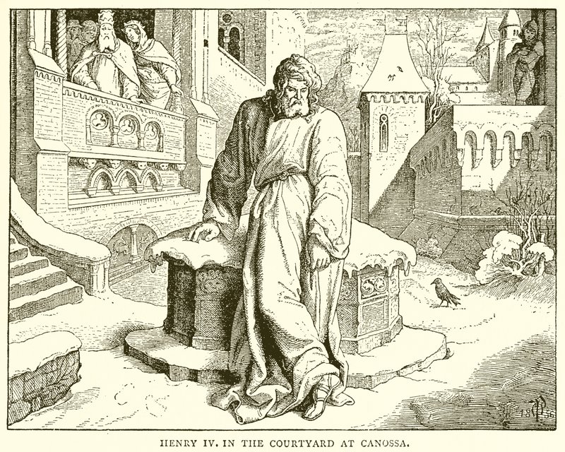 Henrik IV på gården i Canossa av English School