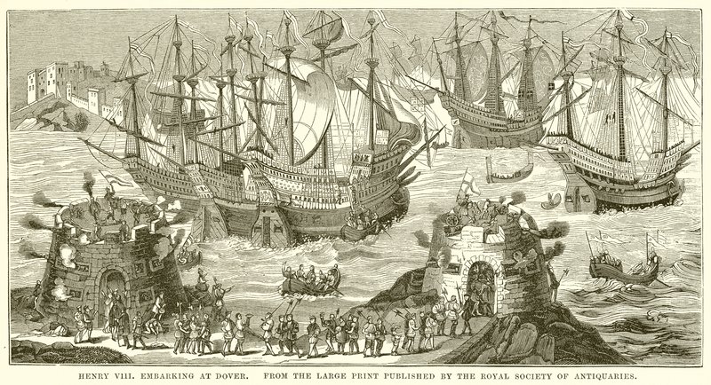 Henry VIII går ombord på Dover av English School