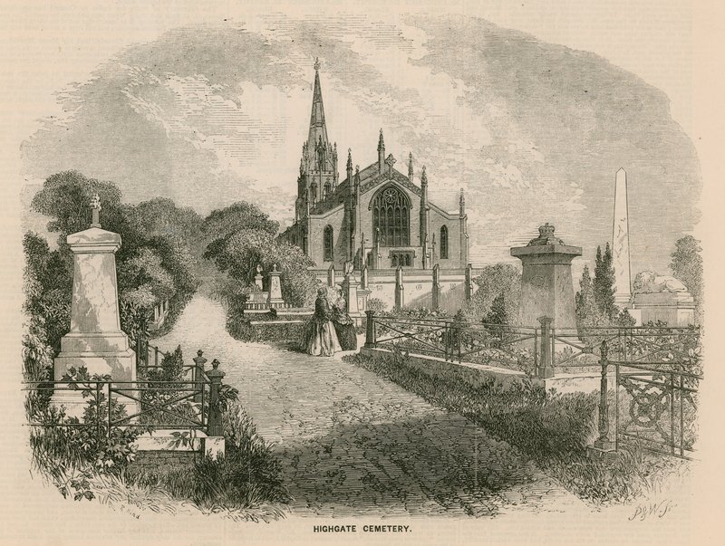 Highgate Cemetery, London av English School