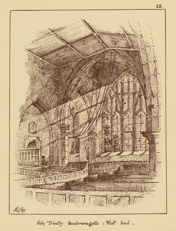 Holy Trinity Goodramgate, West End (litografi) av English School