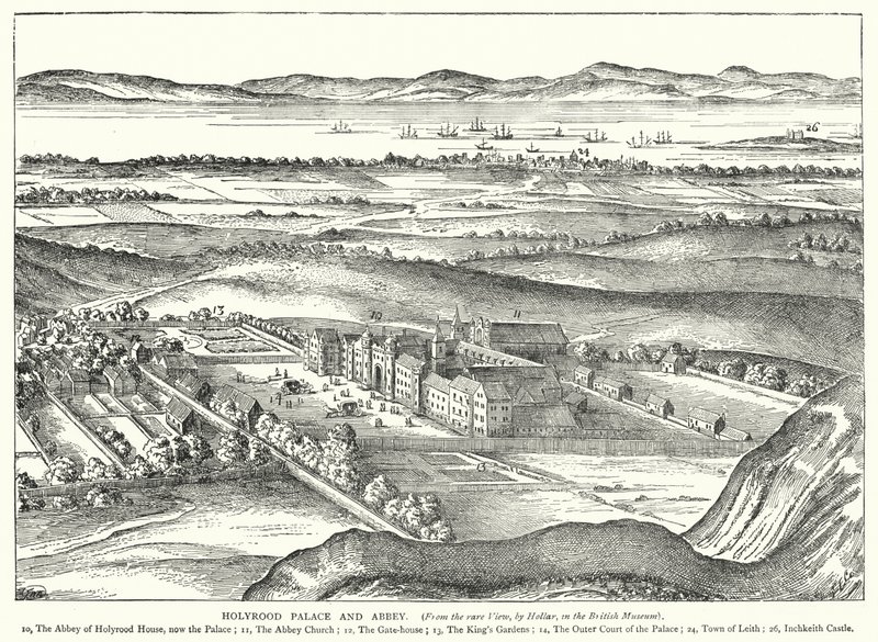Holyrood Palace and Abbey (gravyr) av English School