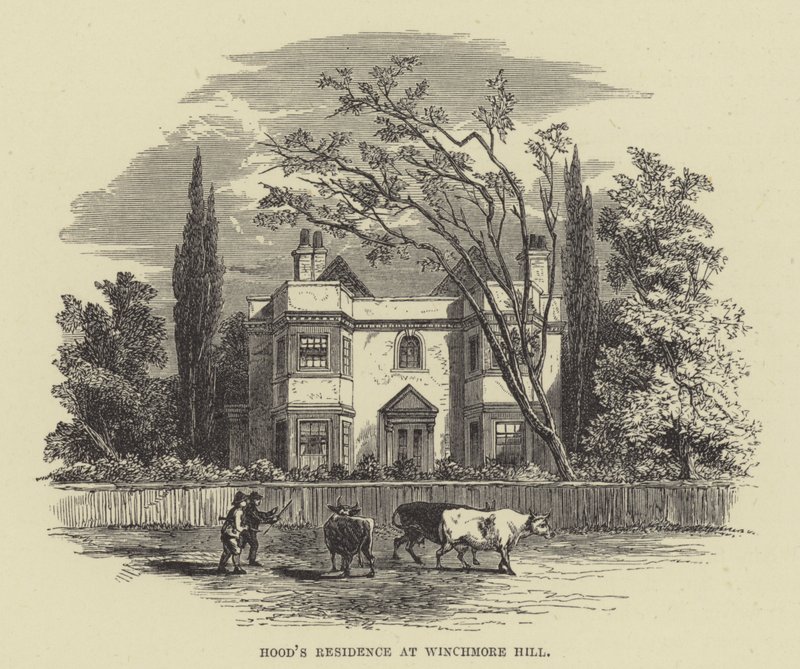 Hoods bostad vid Winchmore Hill (gravyr) av English School