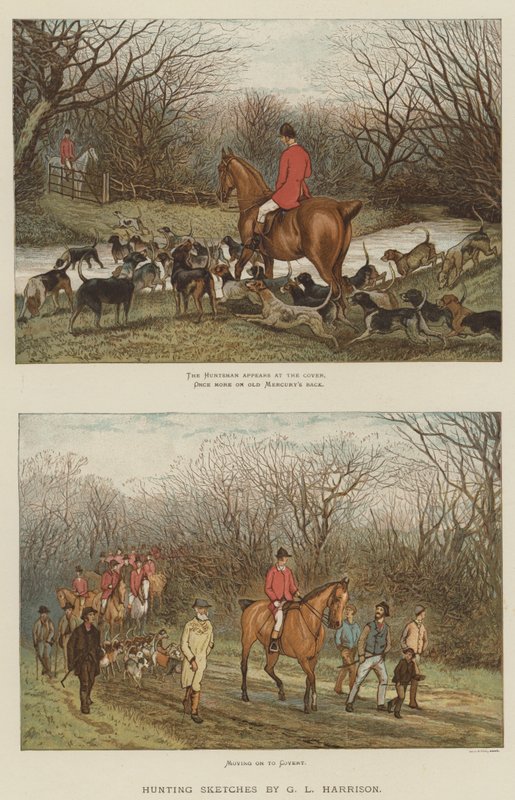 Jaktskisser (chromolitho) av English School
