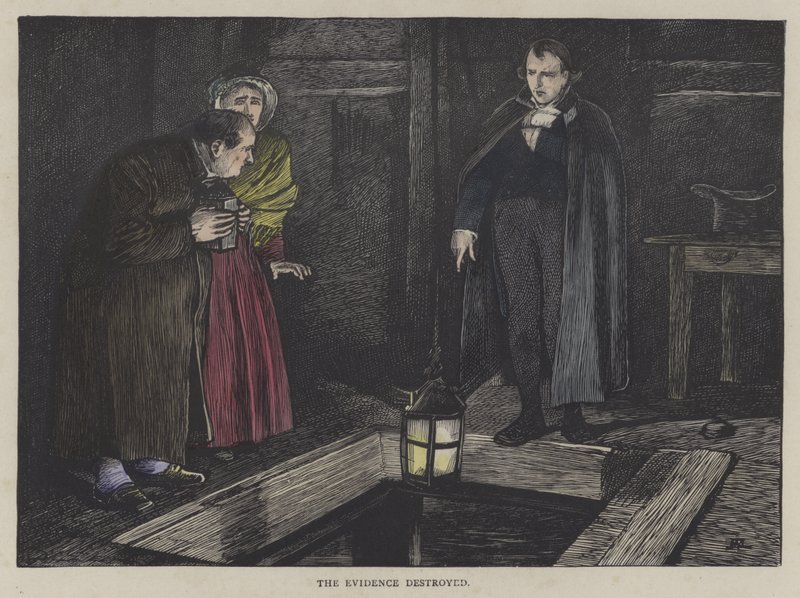Illustration för Oliver Twist (färgad gravyr) av English School