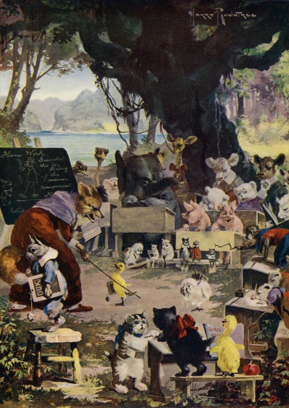 I skolan (färg litho) av English School