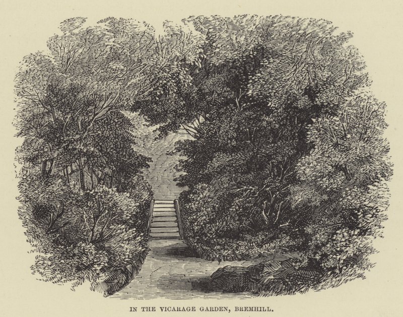 I prästgårdsträdgården, Bremhill (gravyr) av English School