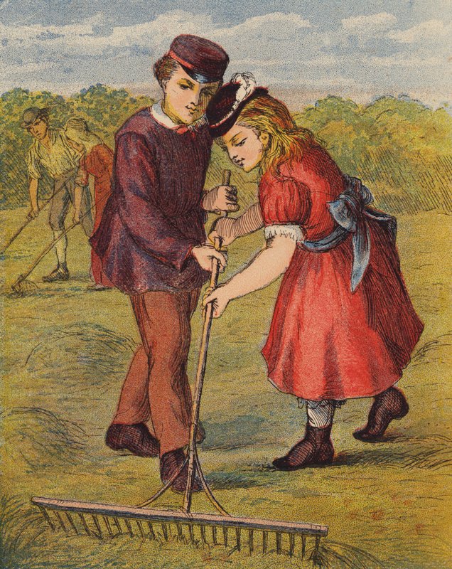 I höskogen (färglitografi) av English School