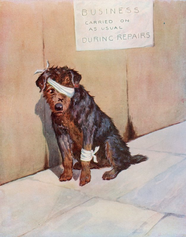 I krigen (färg litho) av English School