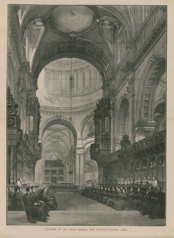 Interiör av St Pauls Cathedral av English School
