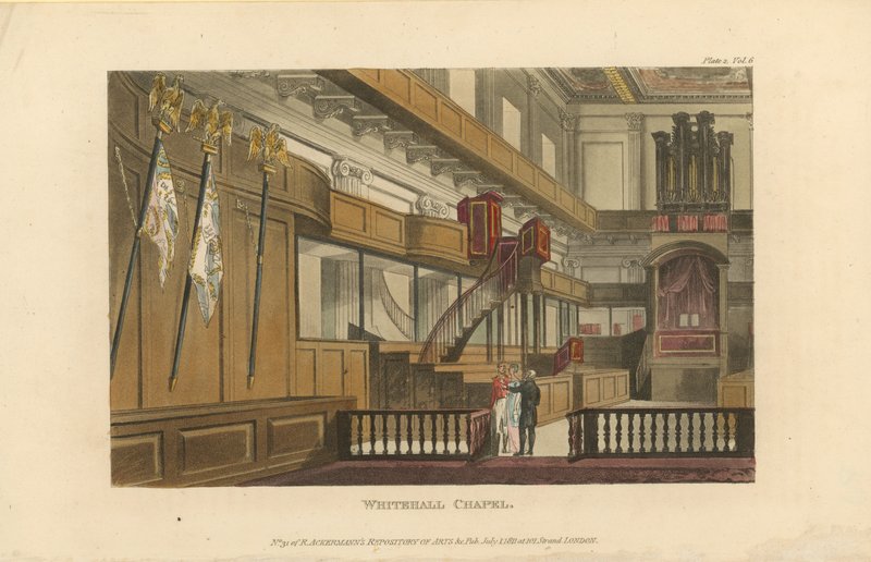 Interiör av Whitehall Chapel av English School