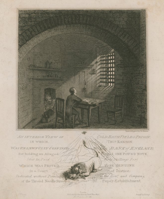 Interiörvy av Coldbath Fields Prison av English School