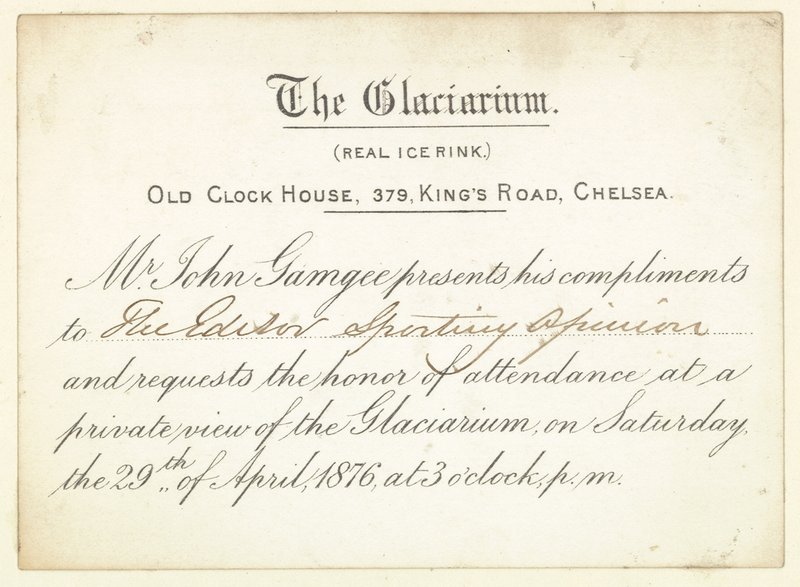 Inbjudan till The Glaciarium 1876. av English School