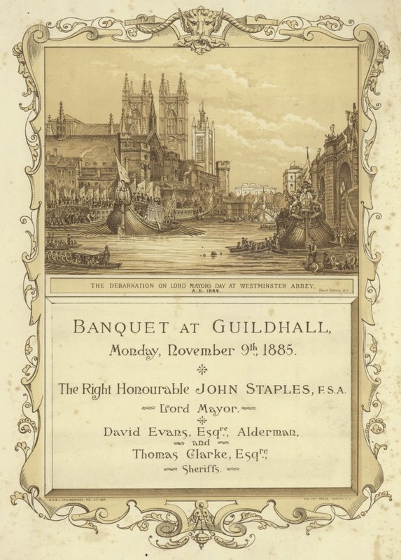Inbjudan till bankett i Guildhall av English School