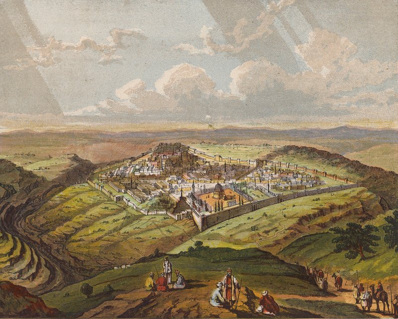 Jerusalem (färglitografi) av English School