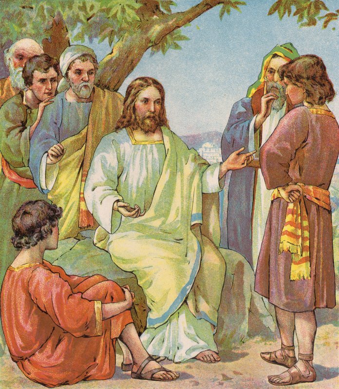 Jesus och hans lärjungar (färglitografi) av English School