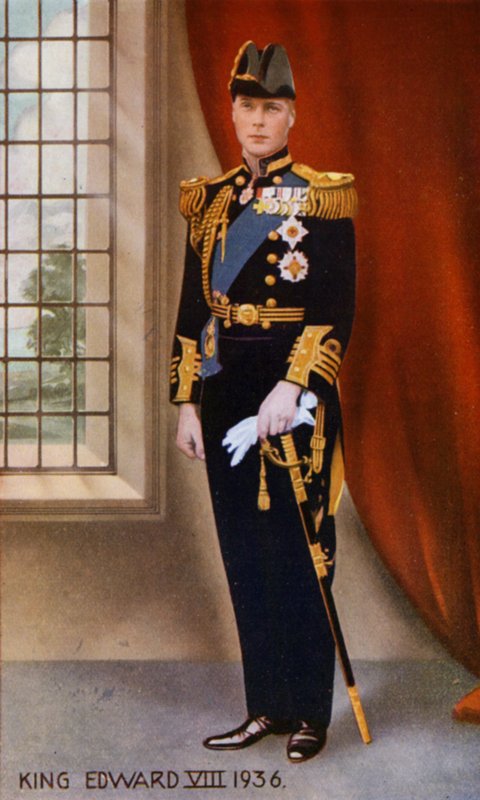 Kung Edward VIII (färglitografi) av English School