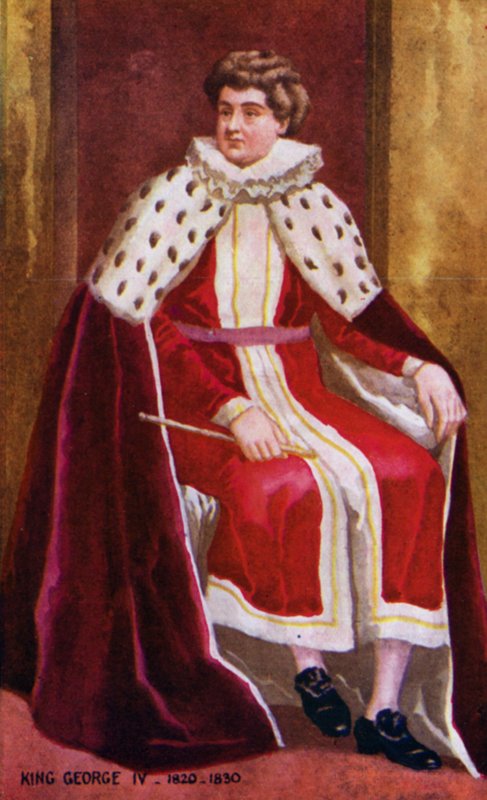 Kung George IV (färglitografi) av English School