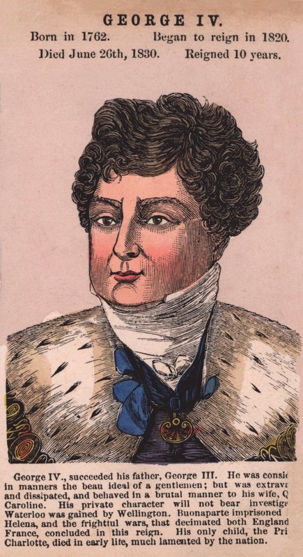 King George IV (färgad gravyr) av English School