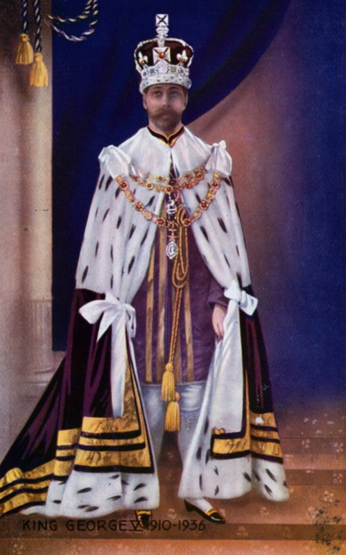 King George V (färg litho) av English School