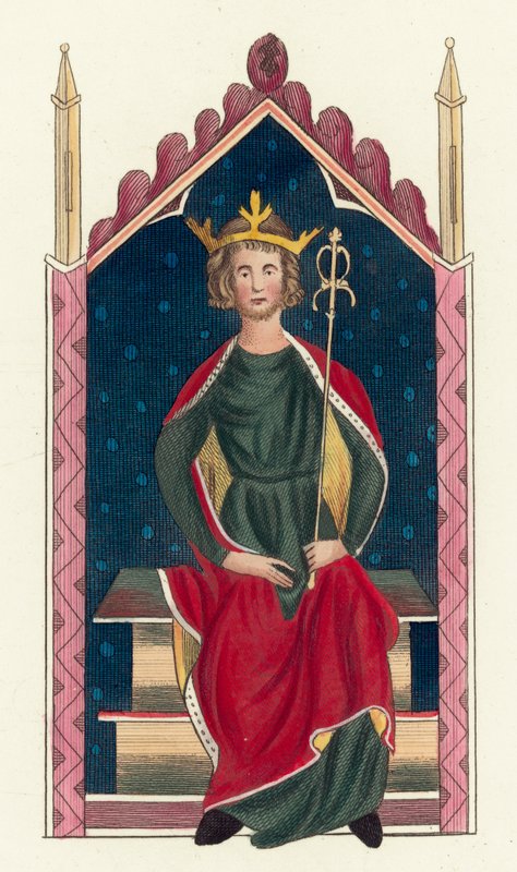 Kung Henrik II (färgad gravyr) av English School