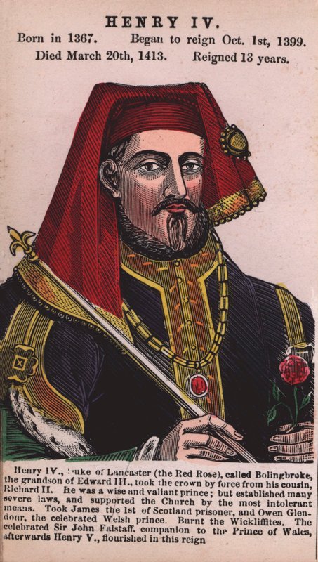 Kung Henrik IV (färgad gravyr) av English School