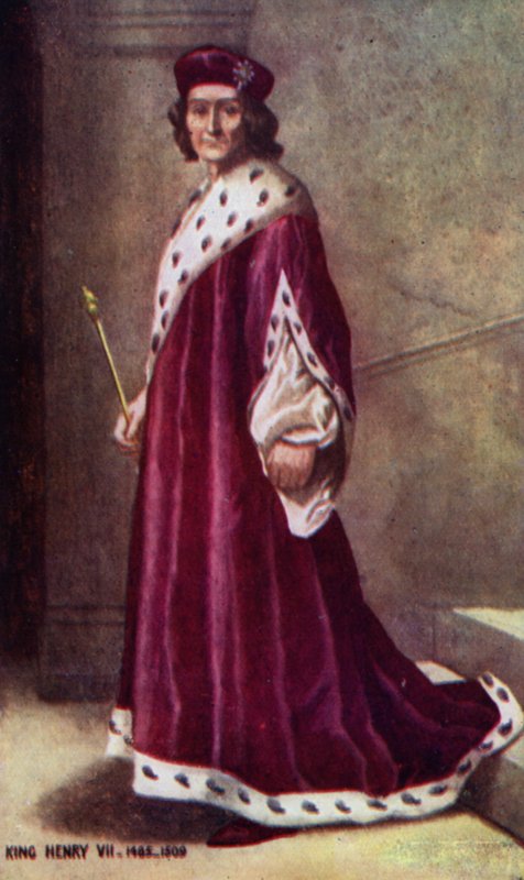 Kung Henrik VII (färglitografi) av English School