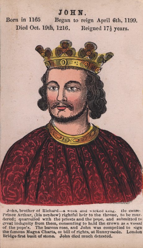 King John (färgad gravyr) av English School