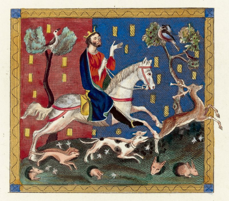 King John (färgad gravyr) av English School