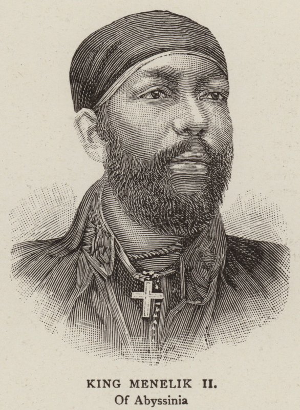 Kung Menelik II (gravyr) av English School