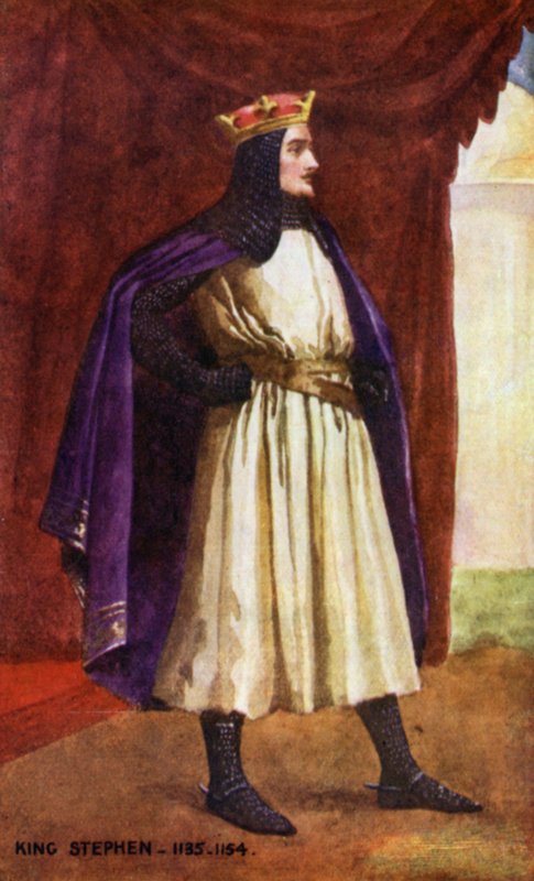 King Stephen (färglitografi) av English School