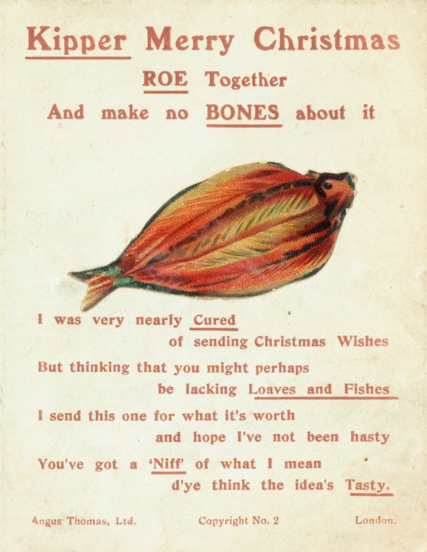 Kipper (fisk), julkort av English School