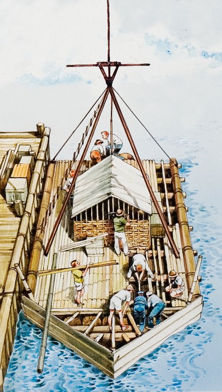 Kon-Tiki är konstruerad av balsaträ av English School