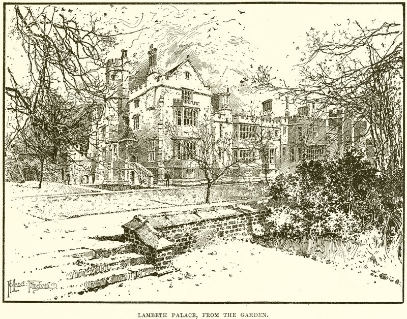Lambeth Palace, från trädgården av English School