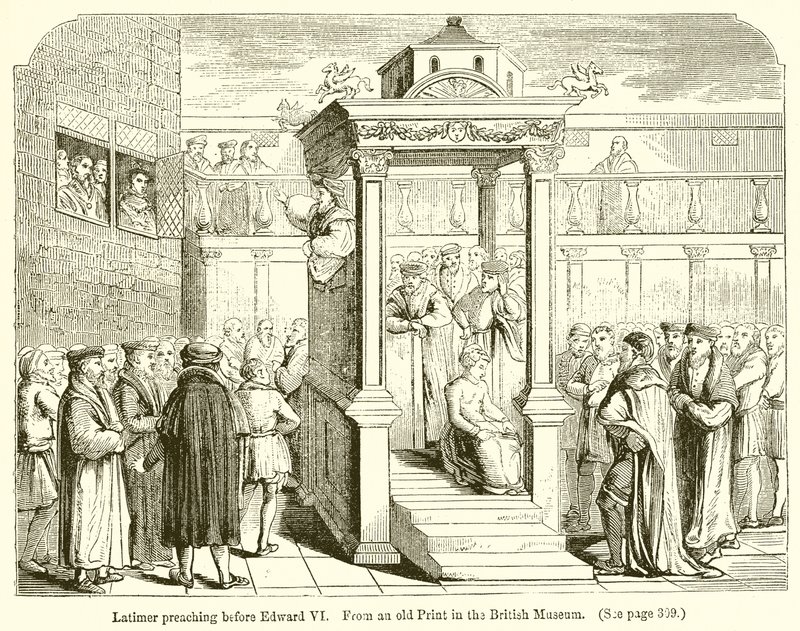Latimer predikar inför Edward VI av English School