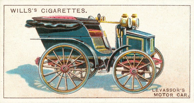 Levassors motorbil (chromolitho) av English School