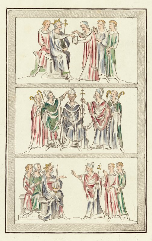 Life of Thomas Becket (färgad gravyr) av English School