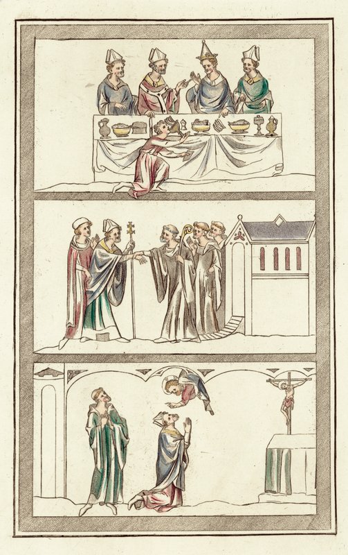 Life of Thomas Becket (färgad gravyr) av English School