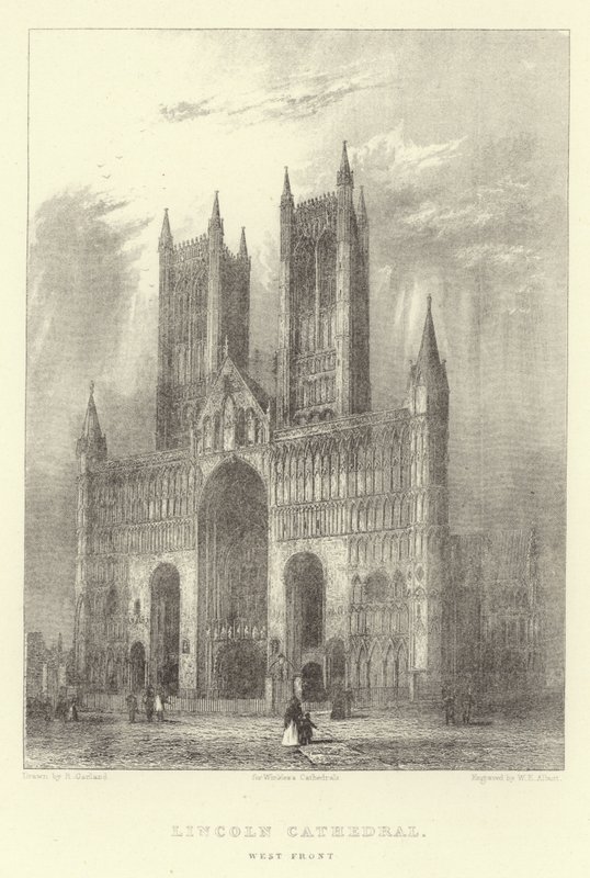 Lincoln Cathedral, västra fronten av English School