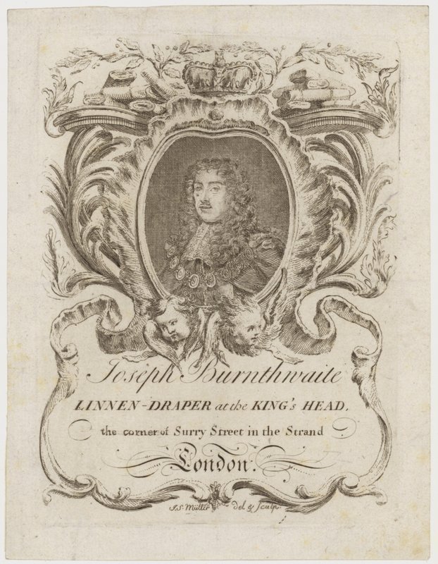 Linnedraper, John Burnthwaite, handelskort av English School