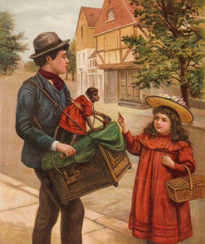 Little Bread-Winer (färg litho) av English School