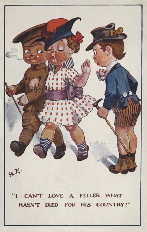 Liten flicka som väljer sin pojkvän (färg litho) av English School