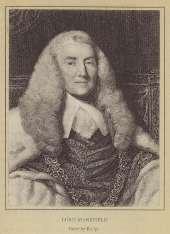 Lord Mansfield, Barnaby Rudge (litho) av English School