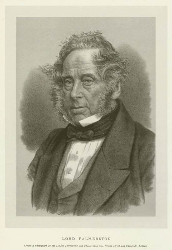Lord Palmerston (litho) av English School