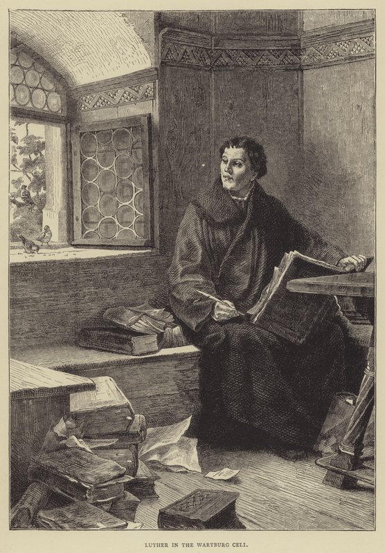 Luther i Wartburg-cellen (gravyr) av English School