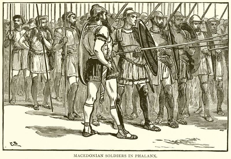 Makedonska soldater i Phalanx av English School