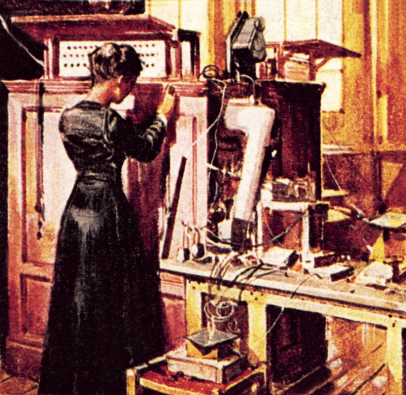 Madame Curie i hennes laboratorium av English School