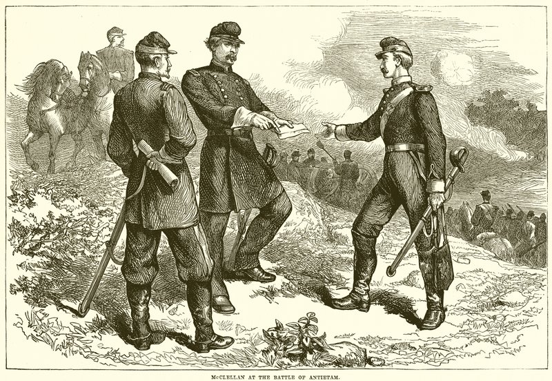 McClellan i slaget vid Antietam av English School